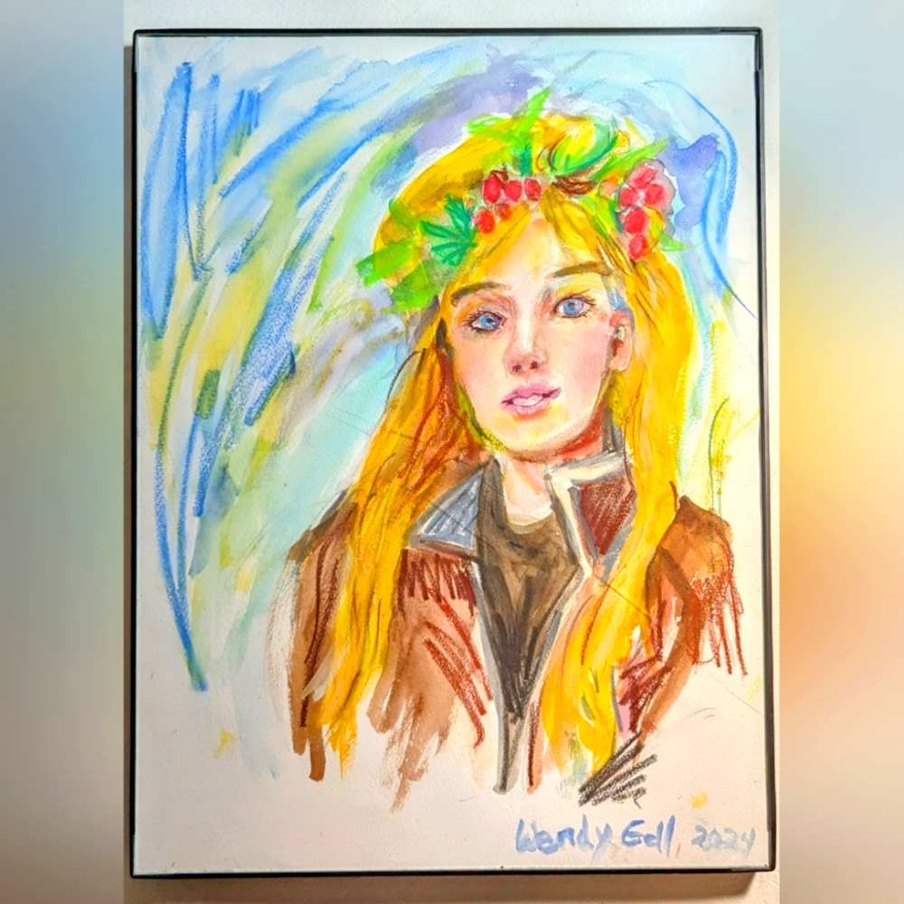 Wendy Gell Art Nat Geo Beauty Watercolor With Iridescent Ink.